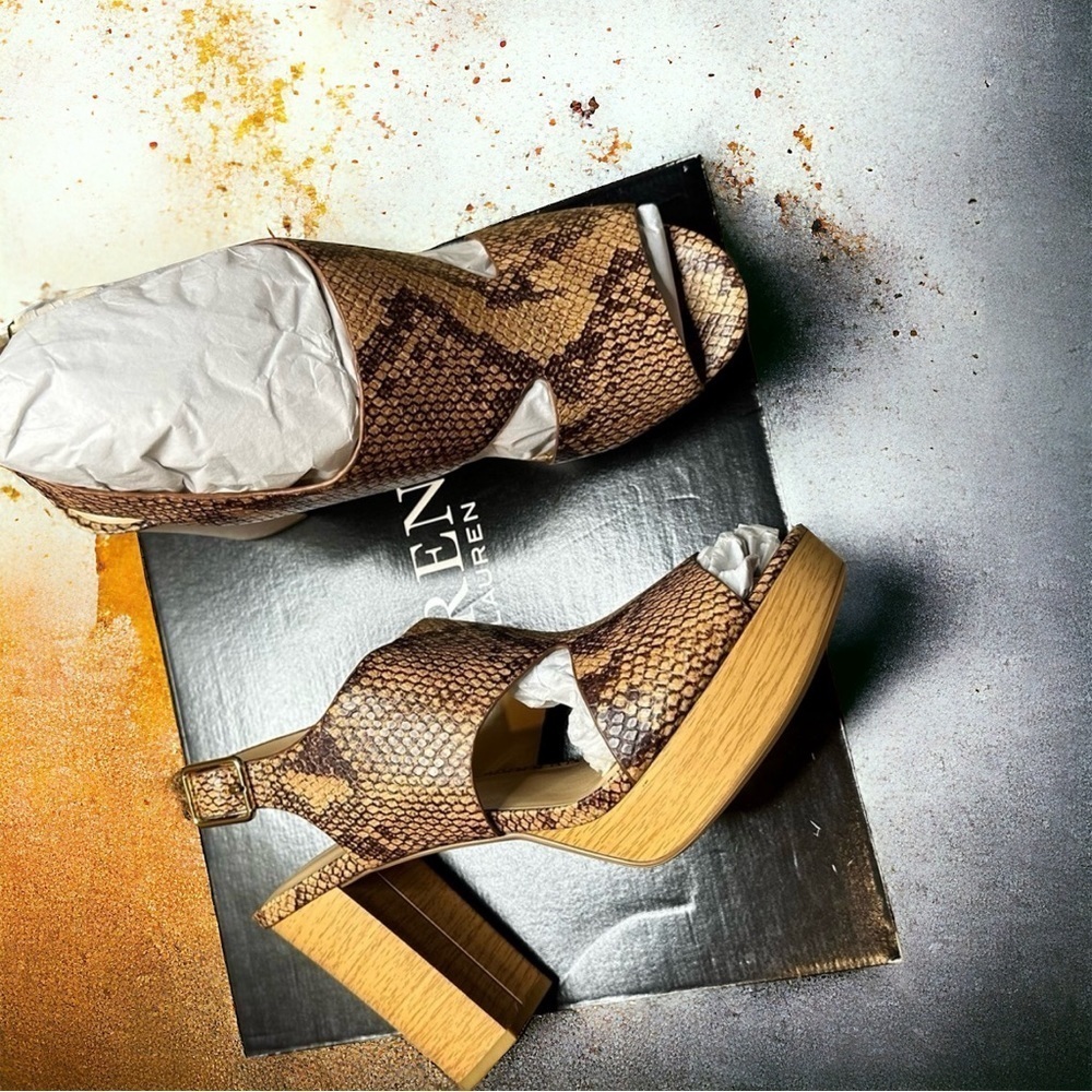 NWT Lauren Ralph Lauren Feona Python-Embossed Lea… - image 9